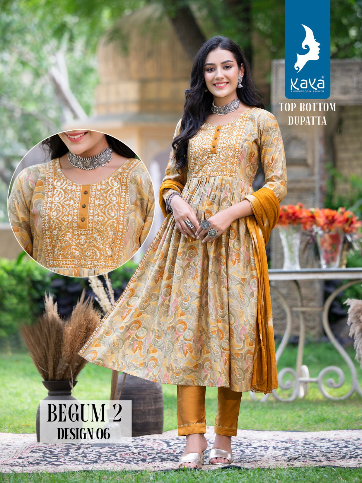 Kaya Begum 2 Nyra Cut Kurti With Bottom Dupatta Catalog